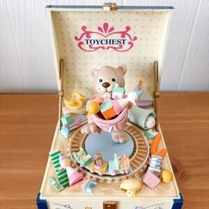 Enesco Cherished Teddies Boy Beat Toy Chest Animated Musical Figurine